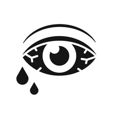 Conjunctivitis vector icon. Sore eye and tear, eye disease
