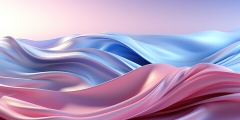 Abstract colorful ribbons wavy background, Abstract silk or satin fabric with smooth folds, 3d illustration. generative ai 