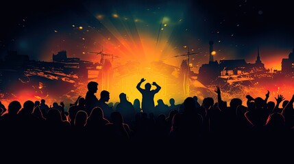 Background image of people at a concert