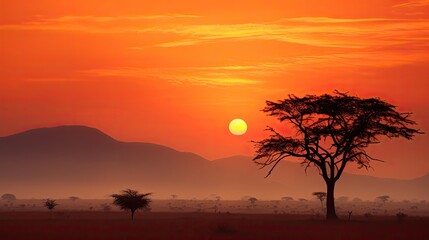 Fototapeta na wymiar Sunrise in Uganda s Kidepo Valley National Park