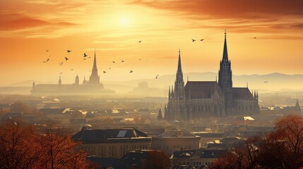 Morning view of Vienna s skyline featuring St Stephen s Cathedral Austria