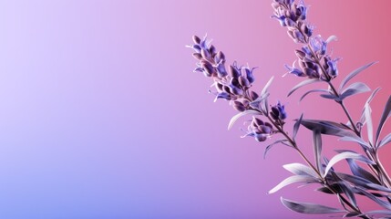 Beautiful Lavender Flower on Seamless Purple Background AI Generated
