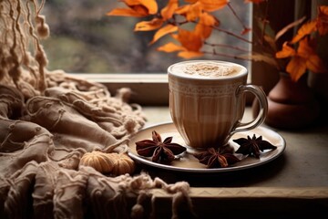 warm chai latte on a cold winter day