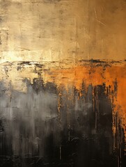 Eternity in Black, Gold, and Silver: A Golden Light Rustic Mat Painting AI Generated