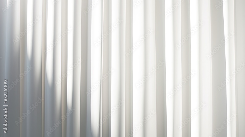 Aufkleber light and shadows cast by curtains and silhouettes on a white wall bright day sunlight template empt