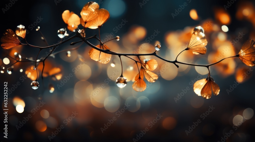 Poster enchanting autumn forest background with bokeh ai generated