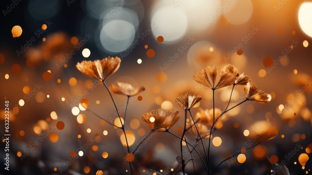 Poster enchanting autumn forest background with bokeh ai generated