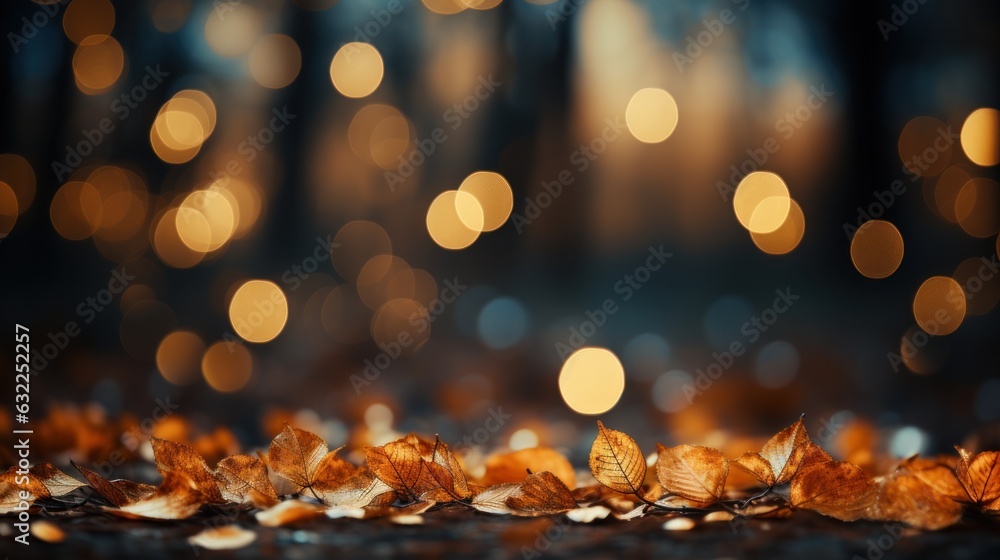 Poster enchanting autumn forest background with bokeh ai generated
