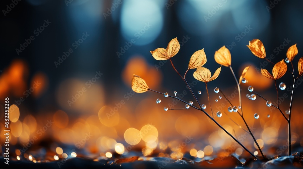 Poster enchanting autumn forest background with bokeh ai generated