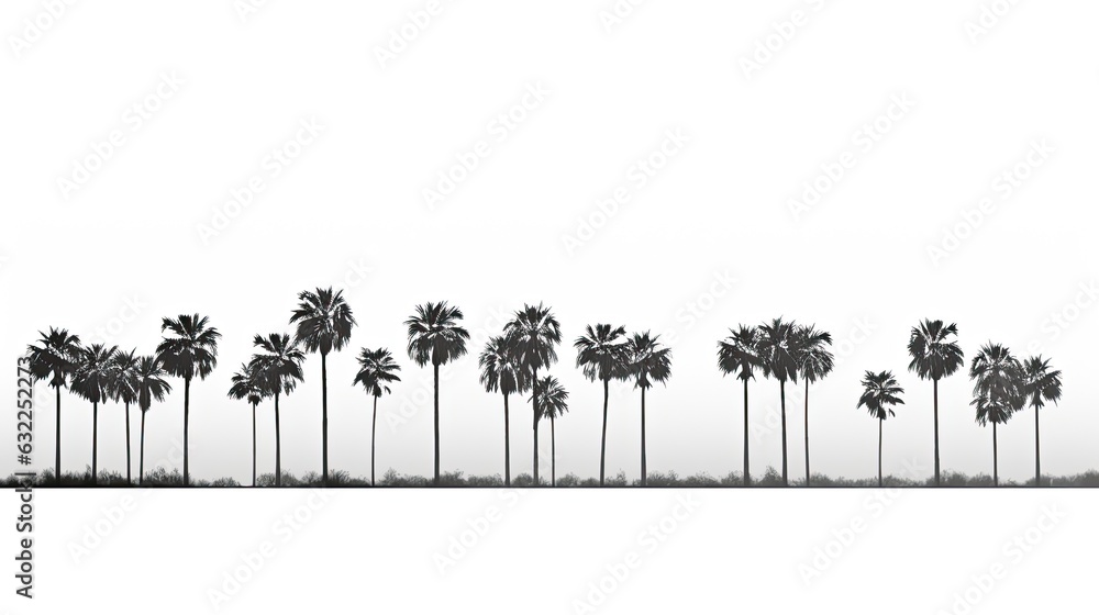 Aufkleber white background is lined with sugar palm trees