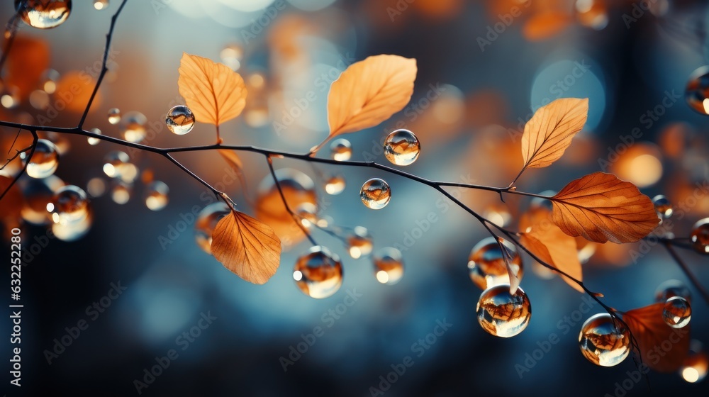 Poster enchanting autumn forest background with bokeh ai generated