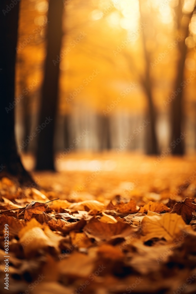 Poster autumn thanksgiving forest background with sharp detail ai generated
