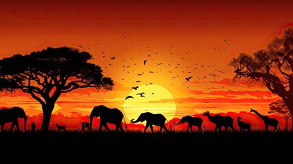 Fototapeta na wymiar African wildlife preservation showcasing a vast array of animals in their natural habitat