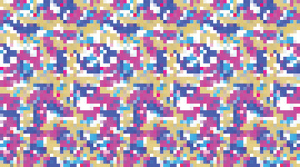 Fototapeta premium Pixelated Colorful Vibrant Geometric grid modern abstract pixel Noise Vector texture, Tile seamless pattern background