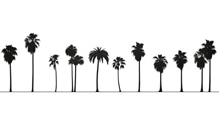 White background is lined with sugar palm trees