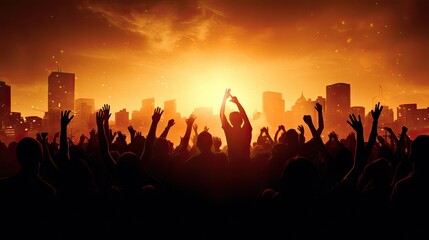 Energetic audience during a live music performance