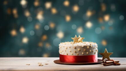 Minimal Christmas Cake Banner AI Generated