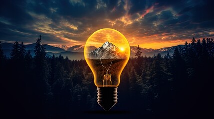 Light bulb silhouette Make a great idea and illuminate the planet