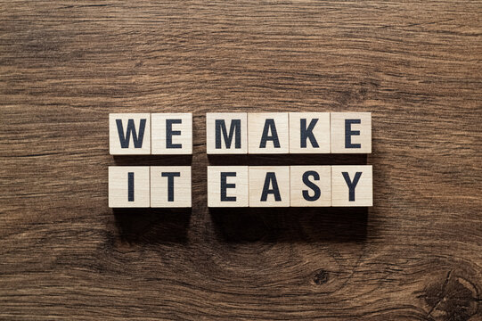 We make it easy - word concept on building blocks, text