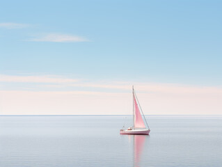 Naklejka premium Segelboot am Horizont