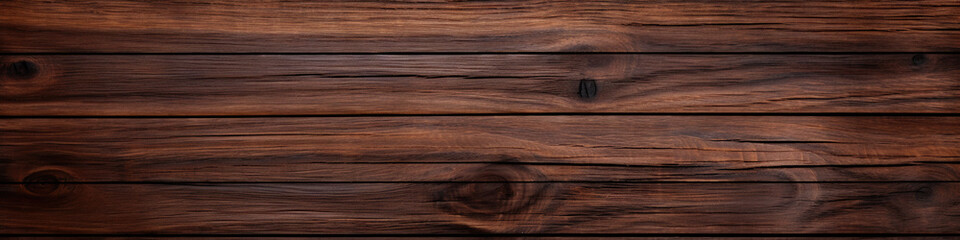 Fototapeta premium Wide banner with old teak wood texture as a background.