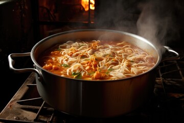 lasagna noodles boiling in a pot