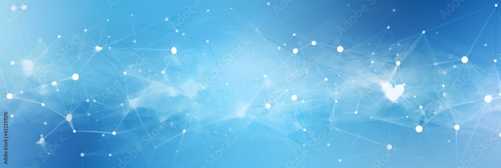 Poster blue abstract background with molecular structures ai generated
