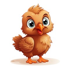Naklejka premium Cartoon Chicken for Toddler Book AI Generated