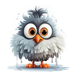 Cockapoo Cartoon Style Clipart on White Background AI Generated