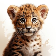 Obraz premium Cute Baby Leopard Nursery Wall Art AI Generated