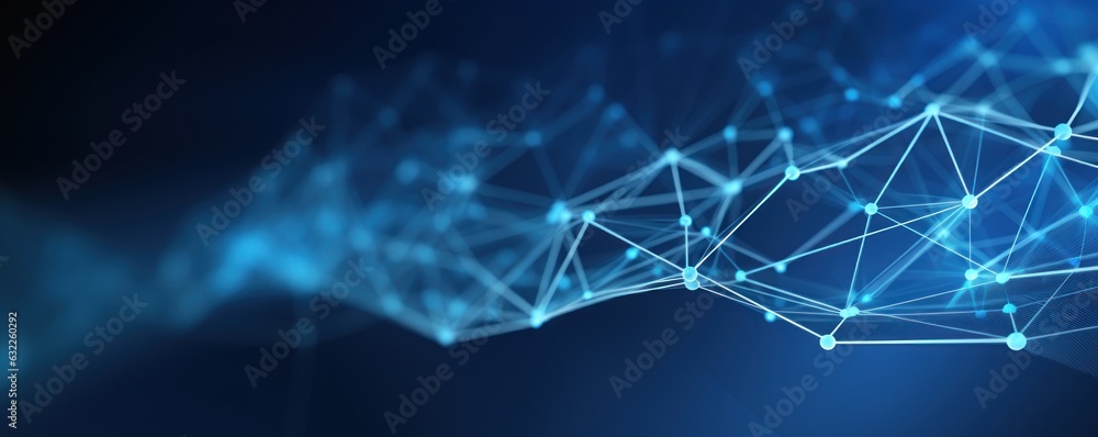 Aufkleber abstract blue network on modern web technology background ai generated