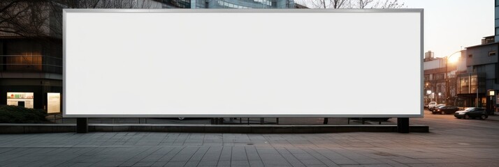 Large White Billboard on Street - Mockup Style AI Generated