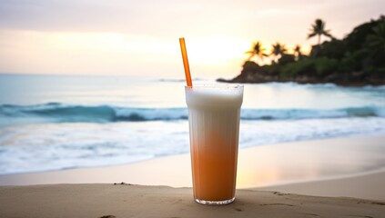 Refreshing Drinks at the Beach in San Martin AI Generated