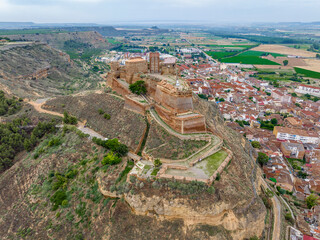 The Templar castle of Monzon. Of Arab origin (10th century) Huesca Aragon Spain