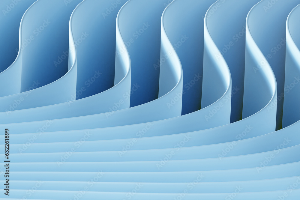 Poster light blue background. volumetric texture. simple pattern. background with wavy lines. backdrop for 