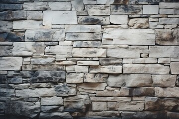 Obraz premium Fond de texture de mur de brique crème et blanche. Maçonnerie et revêtement de sol en pierre à l'intérieur de la conception de vieux modèles de roche, ia