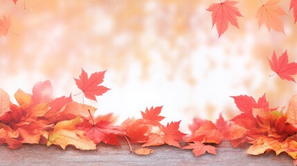 Naklejka na ściany i meble Vibrant Autumn Background with Materials, Templates, and Textures AI Generated
