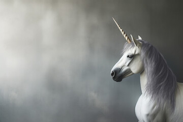 Obraz na płótnie Canvas Enchanting Elegance: Studio Unicorn Close-Up