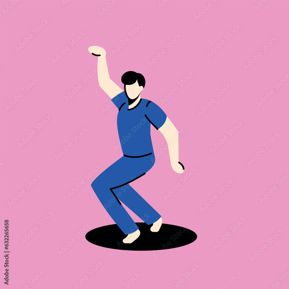 Poster man dancing color line icon. pictogram for web page