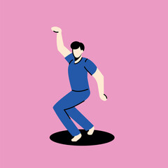 Fototapeta na wymiar Man dancing color line icon. Pictogram for web page
