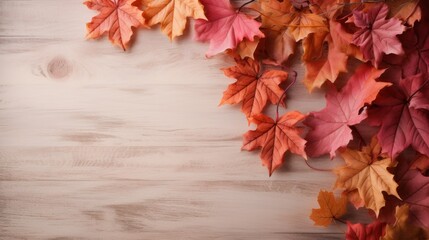 Naklejka na ściany i meble Beautiful Maple Wood Shabby Chic Background AI Generated