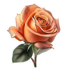 orange rose isolated on white