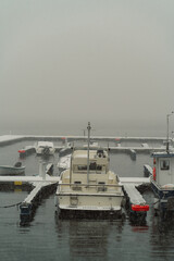 Boat in Marina during Winter