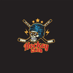 design logo vintage hockey club vector illustration