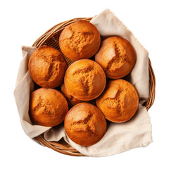 Basket of Pumpkins Muffins Isolated on a Transparent Background