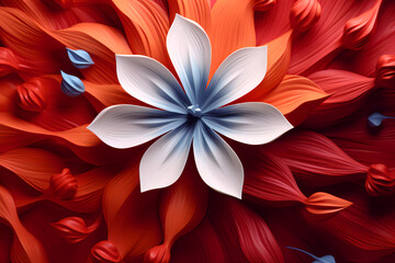 cherry red and off-white fractal flower abstract background art