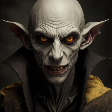 Portrait of a creepy vampire Nosferatu.