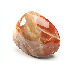 Jasper crystal with shadow on white background