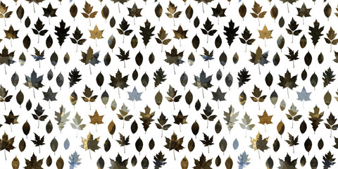 Autumn leaves seamless pattern, vector watercolor fall illustration. Red, yellow, and brown leaf background.
