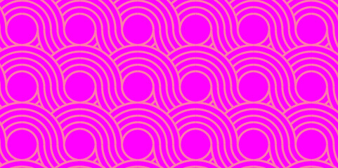 Abstract pink overloopin texture patter background with circles Seamless pattern with waves. seamless pattern with waves and pink geomatices retro background.	
